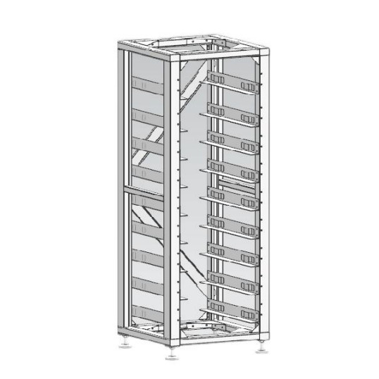 3U-LRACK - 19 colių stovas 8 baterijoms ir 1 HVB klasterio valdymo dėžei