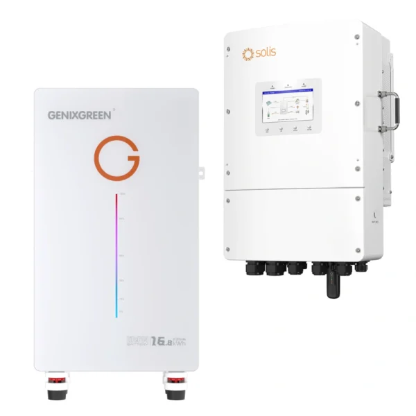 Komplektas | Solis S6-EH3P15K02-NV-YD-L + GenixGreen ES-BOX12F MAX+ | 15 kW | 16,08 kWh
