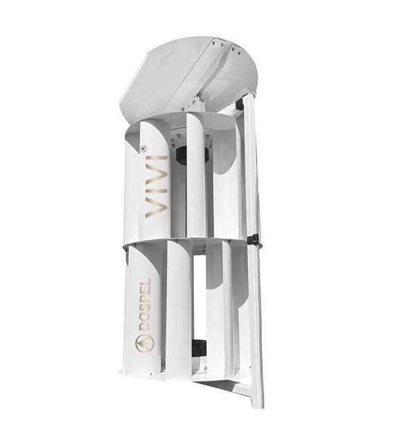 VIVI 25W hibridinė turbina + 7,5 Ah 12V energijos kaupiklis su valdikliu BALTA